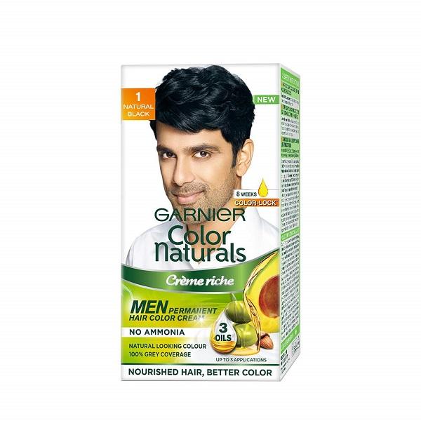 Netmeds | Garnier Color Naturals Cremeriche Men Permanent Hair Color Cream - 1 Natural Black (30 ml + 30 gm)