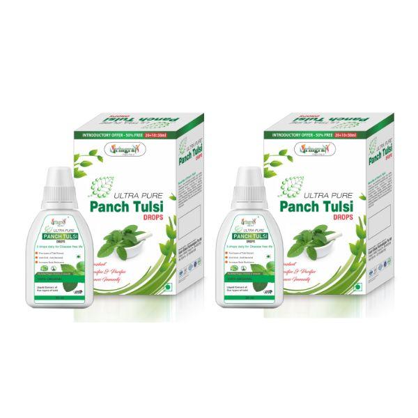Vringra Ultra Pure Panch Tulsi Drops (Pack of 2 X 30 ml) - Health Products