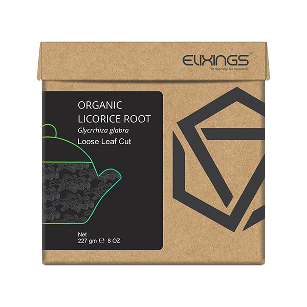 Elixings Organic Tea Ingredient Loose Leaf Cut - Licorice Root 227 gm - Teas