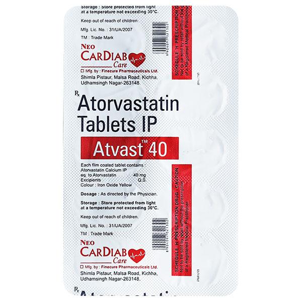 ATVAST 40mg Tablet 10's - High Cholesterol-Dys