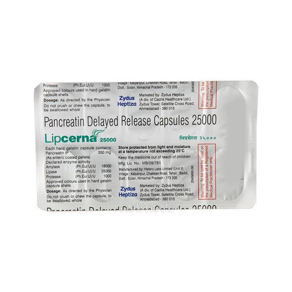 Lipcerna 25000mg Capsule 10'S - Digestion-Dig