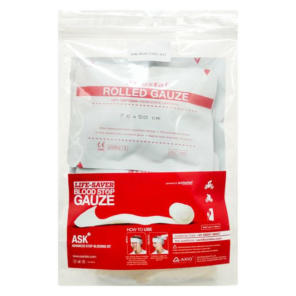 ASK+ Advanced Stop Bleeding Kit - Life Saver Blood Stop Gauze (Pack of 4) (7.6 X 50 cm) - Kits