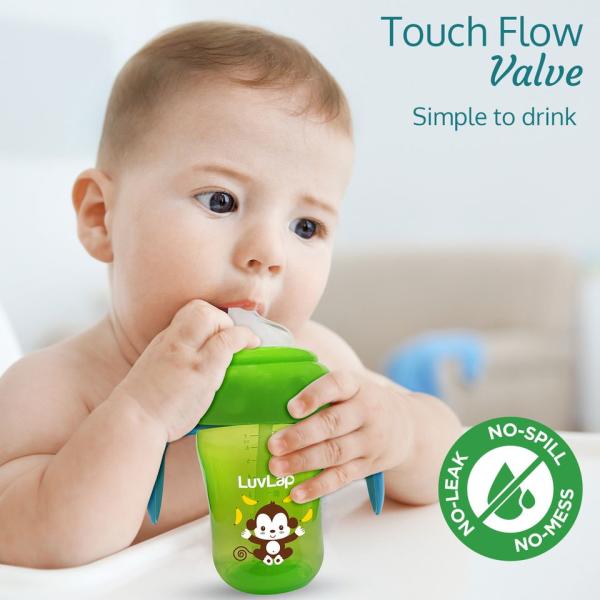 LuvLap Banana Time 2 in 1 Sipper - Green 210 ml - Feeding & Nursing