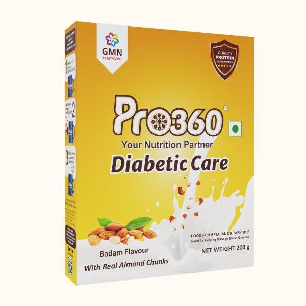 Netmeds | Pro360 Diabetic Care Nutrition Powder - Badam with Real Almond Chunks (Refill Pack) 200 gm