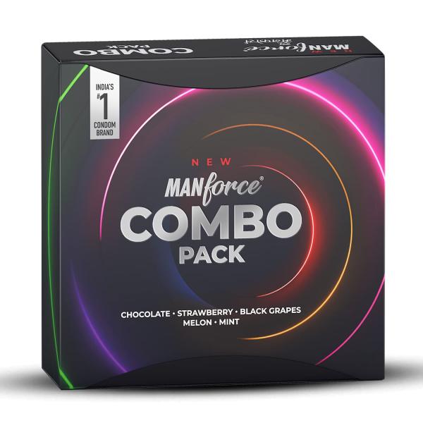 Netmeds | Manforce Condoms Combo Pack (Chocolate, Strawberry, Black Grapes, Melon & Mint) 20's