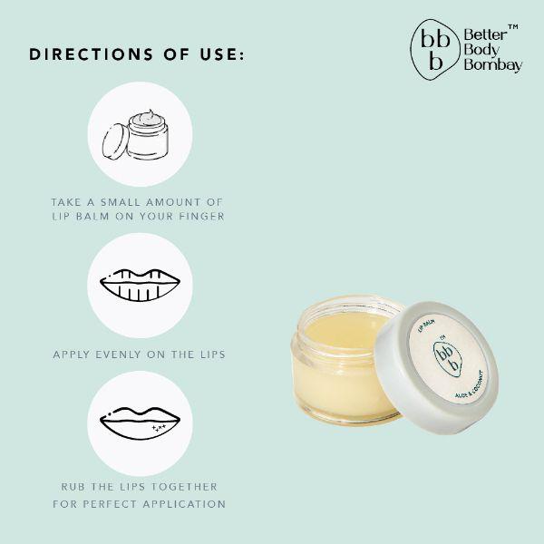 BBB Better Body Bombay Lip Balm- Aloe & Coconut 10 gm - Lip Balms