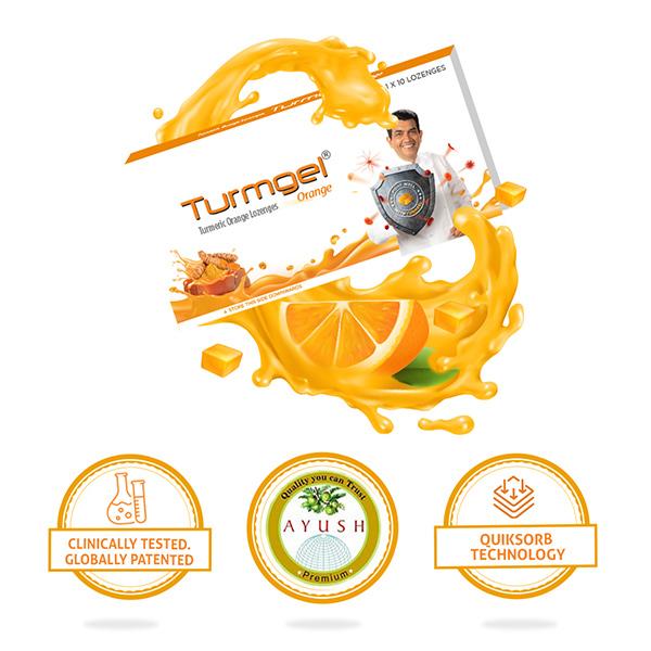 Turmgel Turmeric Lozenge - Orange 10's - Sore Throat Lozenges