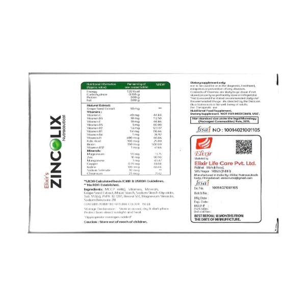 ZINCOLIX Tablet 15's - Supplements-Vam