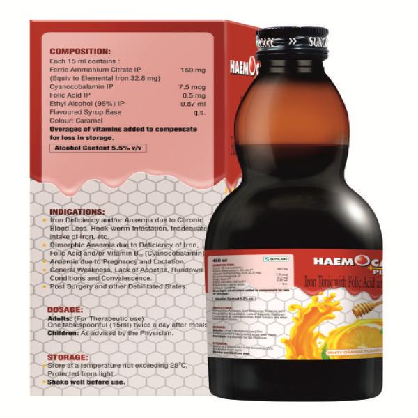 Suncare Haemocal Plus Iron Tonic - Minty Orange 450 ml - Calcium And Minerals