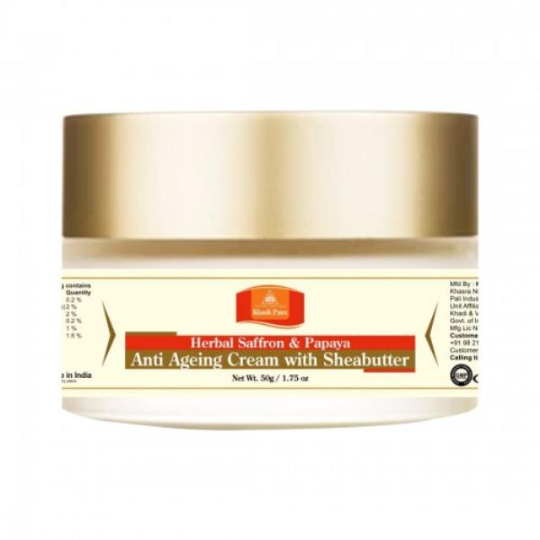 Netmeds | Khadi Pure Herbal Anti Ageing Cream with Sheabutter - Saffron & Papaya 50 gm