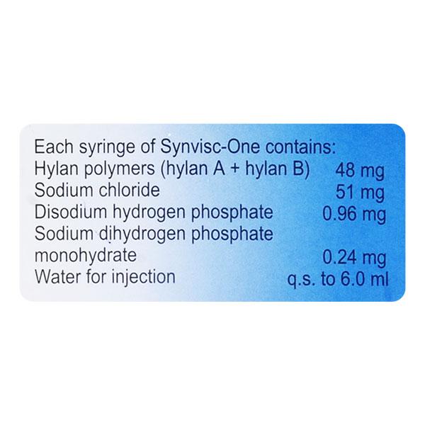 SYNVISC ONE (HYLAN GF 20) Injection(Pfs) 6ml - Arthritis-Oth
