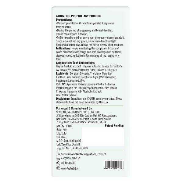 TruHabit Bronchi Cure Herbal Syrup 100 ml - Cough Syrup