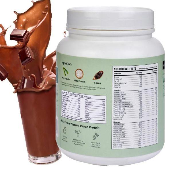Kapiva Vegan Protien Post-workout Powder - Chocolate Flavour 1 kg - Health Products