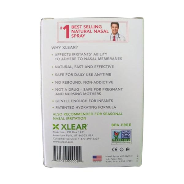 Xlear Natural Saline Nasal Spray for Sinus and Allergy Relief (Pack of 3 x 22 ml) - Nasal Decongestion