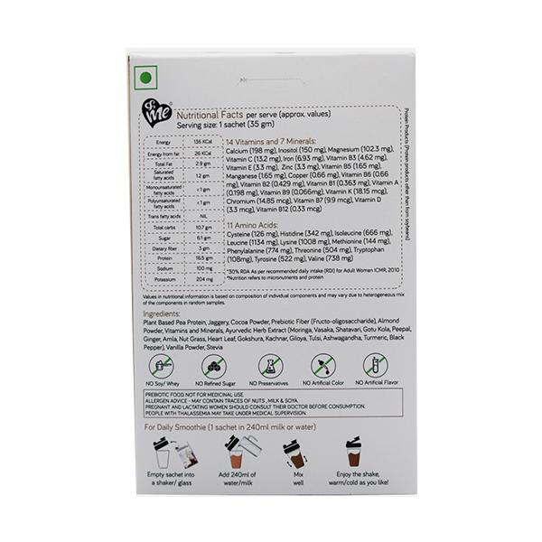 &Me Women's Daily Protein & Wellness Shake Powder - Choco Almond (Pack of 9 x 16.5 gm) - Health Products