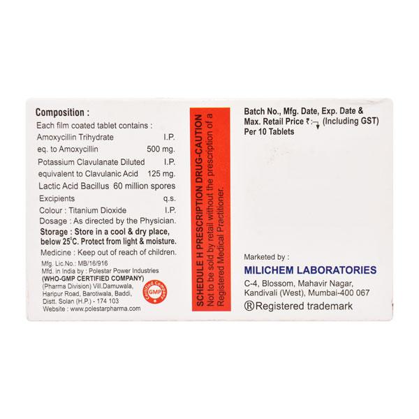 CLAVOMIL 625 Tablet 10's - Bacterial Infections-Pen