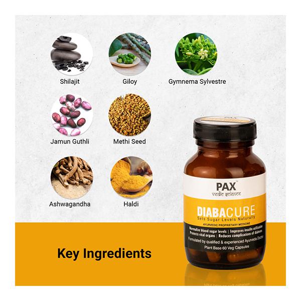 PAX Vedic Science Diabacure Veg Capsule 60's - Vital Health