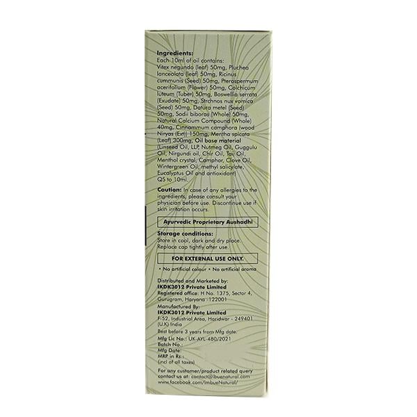 Imbue Niraama Joint Pain Relief Oil 100 ml - Pain Relief Oil