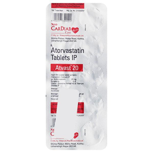 ATVAST 20mg Tablet 10's - High Cholesterol-Dys