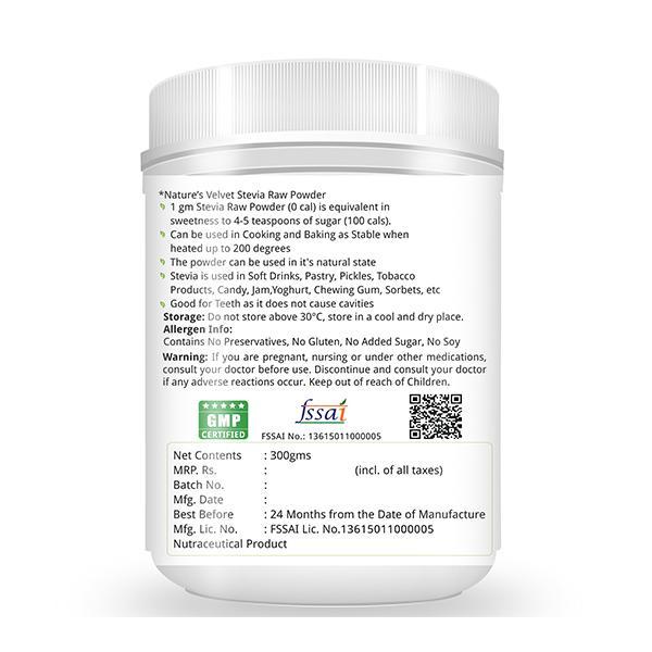 Natures Velvet Stevia Powder 300 gm - Diabetes Care (Ayush)