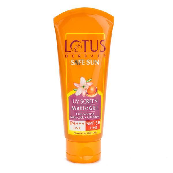 Netmeds | Lotus Herbals Safe Sun SPF 50 Pa++ UV Screen Matte Gel 50 gm