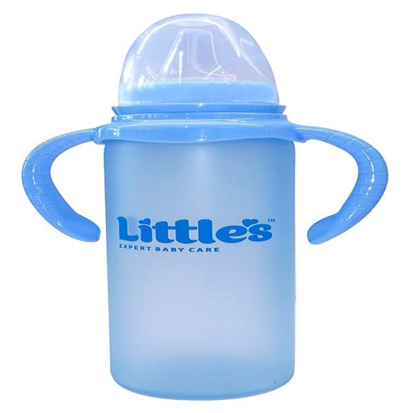 Little's Glass Sipper Bottle - Blue 240 ml - Baby Bedding