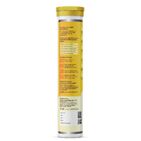 FixUpHealth Calcium and Vitamin D3 Effervescent Tablet - Orange Flavour (Pack of 4 x 20s) 1's - Calcium And Minerals