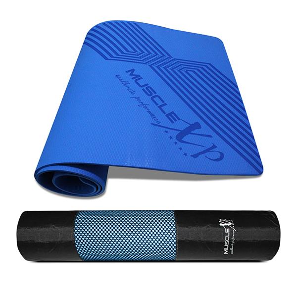 MuscleXP Designer Yoga Mat with Cover Bag - Blue 1's - Workout Essentials