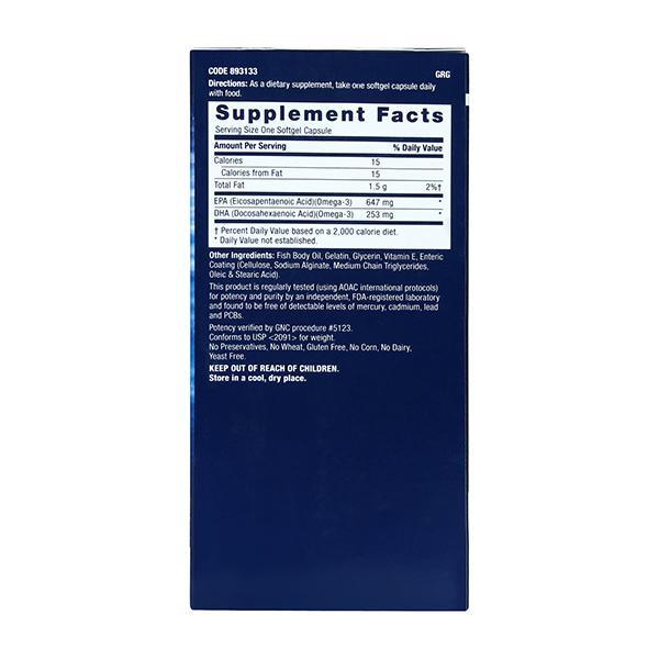 GNC Triple Strength Fish Oil Soft Gels 120's (N) - Omega Fish Oil Fatty Acids