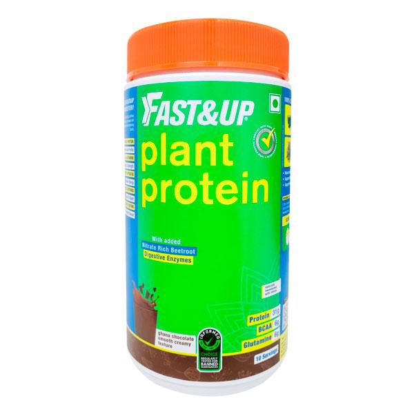 Netmeds | Fast&Up Plant Protein Powder - Ghana Chocolate 470 gm