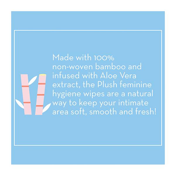 Plush 100% Bamboo Feminine Hygiene Wipes 20's - Intimate Care