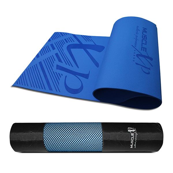 MuscleXP Pure EVA Material Yoga Mat with Cover Bag - Blue 1's - Workout Essentials