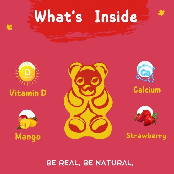 The Old Natural Junior Bone Health with Calcium & Vitamin Gummies - Mango & Strawberry 30's - Calcium And Minerals