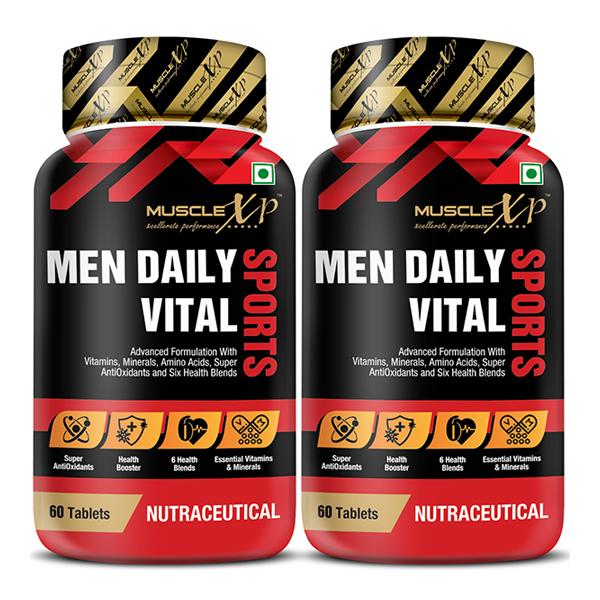 Netmeds | MuscleXP Men Sports Daily Vital Energy Tablet (Pack of 2 x 60's)