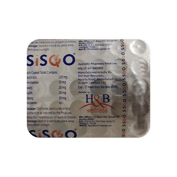 Sisqo Tablet 30's - Speciality Medicines