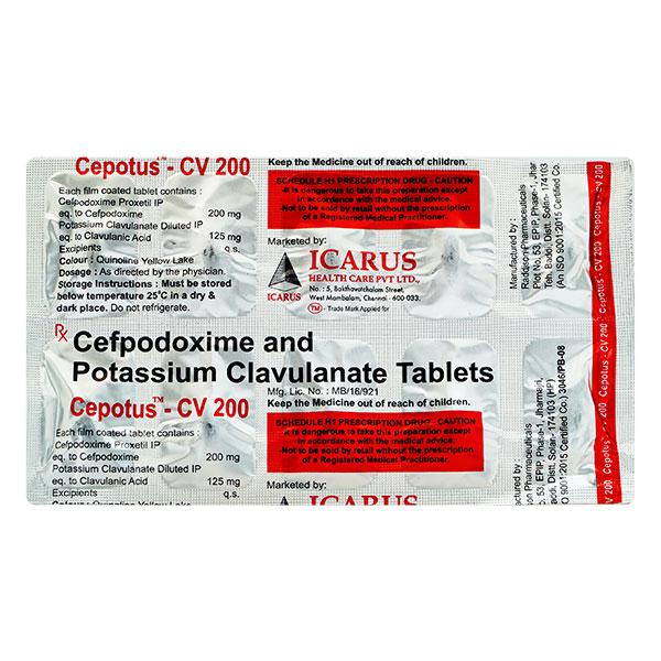 Cepotus CV 200mg Tablet 10'S - Bacterial Infections-Cep