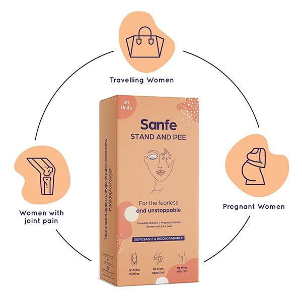 Sanfe Stand And Pee Disposable & Biodegradable Funnel 20's - Intimate Care