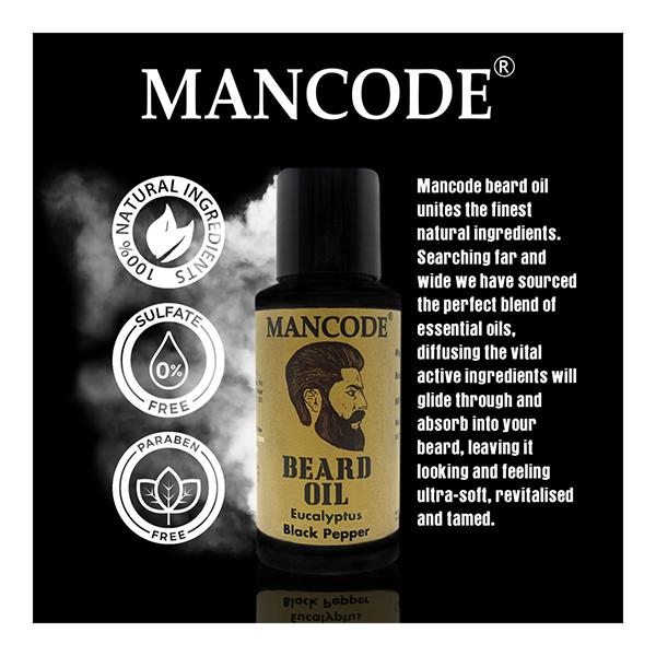 Mancode Beard Oil - Eucalyptus & Black Pepper 100 ml - Beard Oil