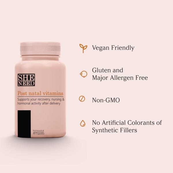 Sheneed Postnatal Vitamin Capsule - Pack of 2 x 60's - Multi-Vitamins