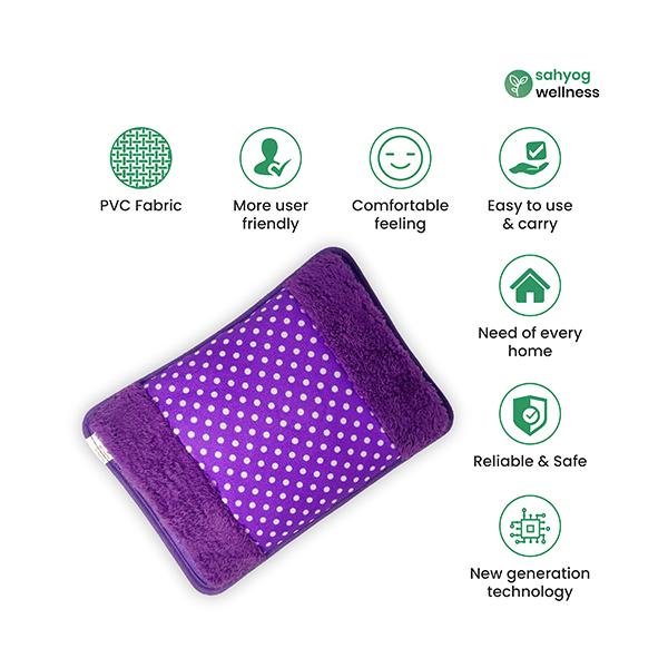 Sahyog Wellness High Quality Velvet Electrical Hot Water Heating Bag/ Bottle/ Pad (Multi-color) (Color May Vary) - Hot Pack/Ice Bag