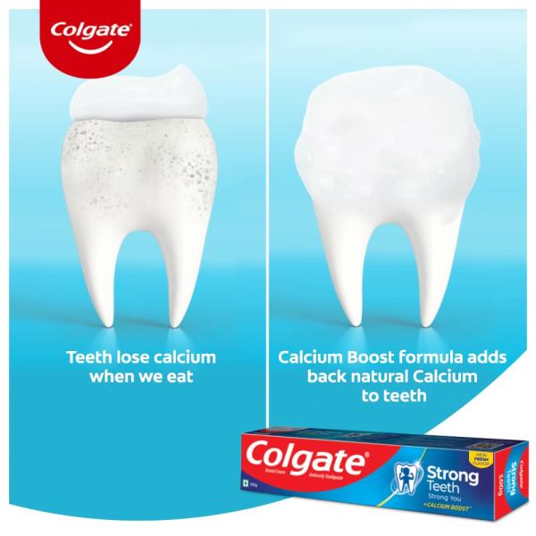 Colgate Strong Teeth with Calcium Boost Toothpaste - Fresh 200 gm - Toothpaste