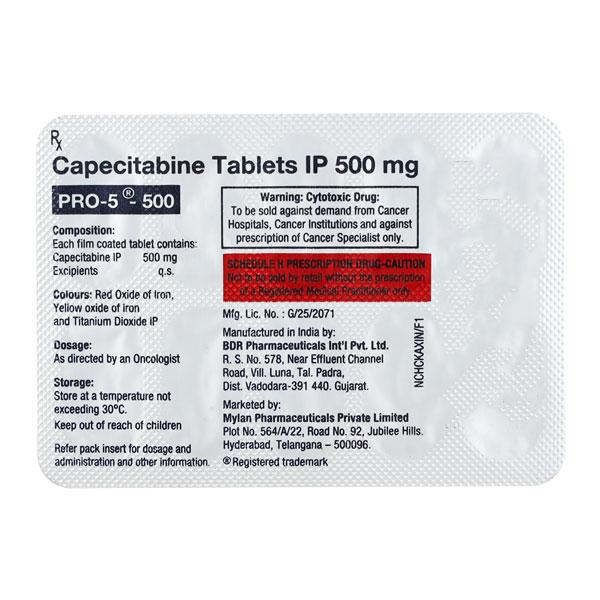 PRO 5 500mg Tablet 10'S - Cancer Oncology-Cyt