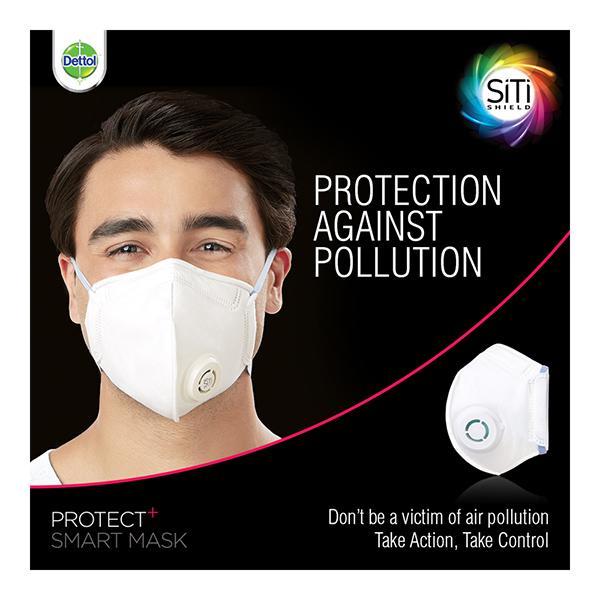 Dettol Siti Shield Air-Pollution Smart Mask - N95 (L) - Face Masks