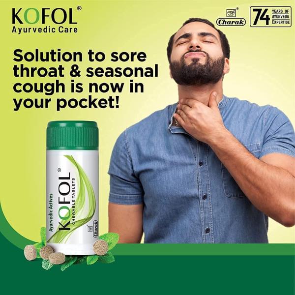 Kofol Chewable Tablets (Pack of 5 x 60's) - Sore Throat Lozenges