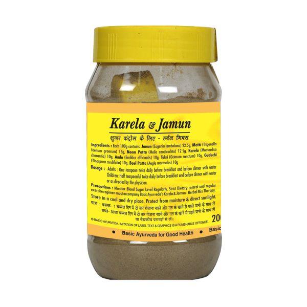 Basic Ayurveda Karela & Jamun Herbal Mix Powder 200 gm - Pure Herbs