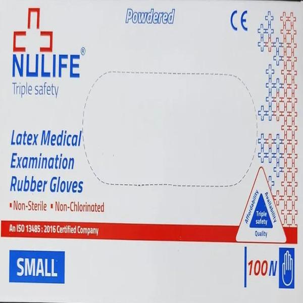Nulife Triple Safety Latex Medical Examination Rubber Gloves (S) 100's