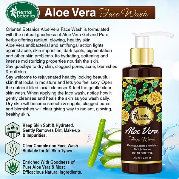 Oriental Botanics Face Wash - Aloe Vera 200 ml - Face Wash & Cleansers