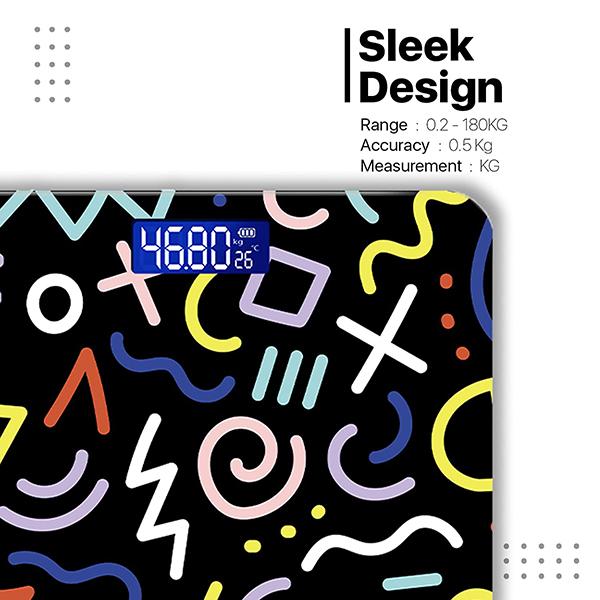 Vandelay Spirit Series Body Weighing Scale - Squiggly Lines - Weighing Scale