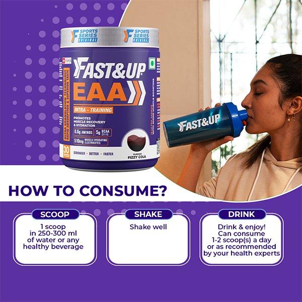 Fast&Up EAA Intra Training Supplement (30 Servings) - Fizzy Cola Flavour 390 g - Workout Essentials