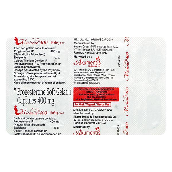 MICHELLE 400 Soft Gelatin Capsule 10's - Hormonal Therapy-Oes